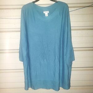3X Plus Size Catherines 26/28 women's soft blue summer sweater top 💙